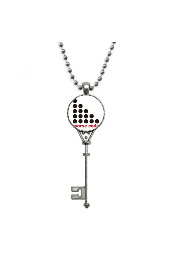 point-to-point representation morse code pendant vintage necklsilver key jewelry