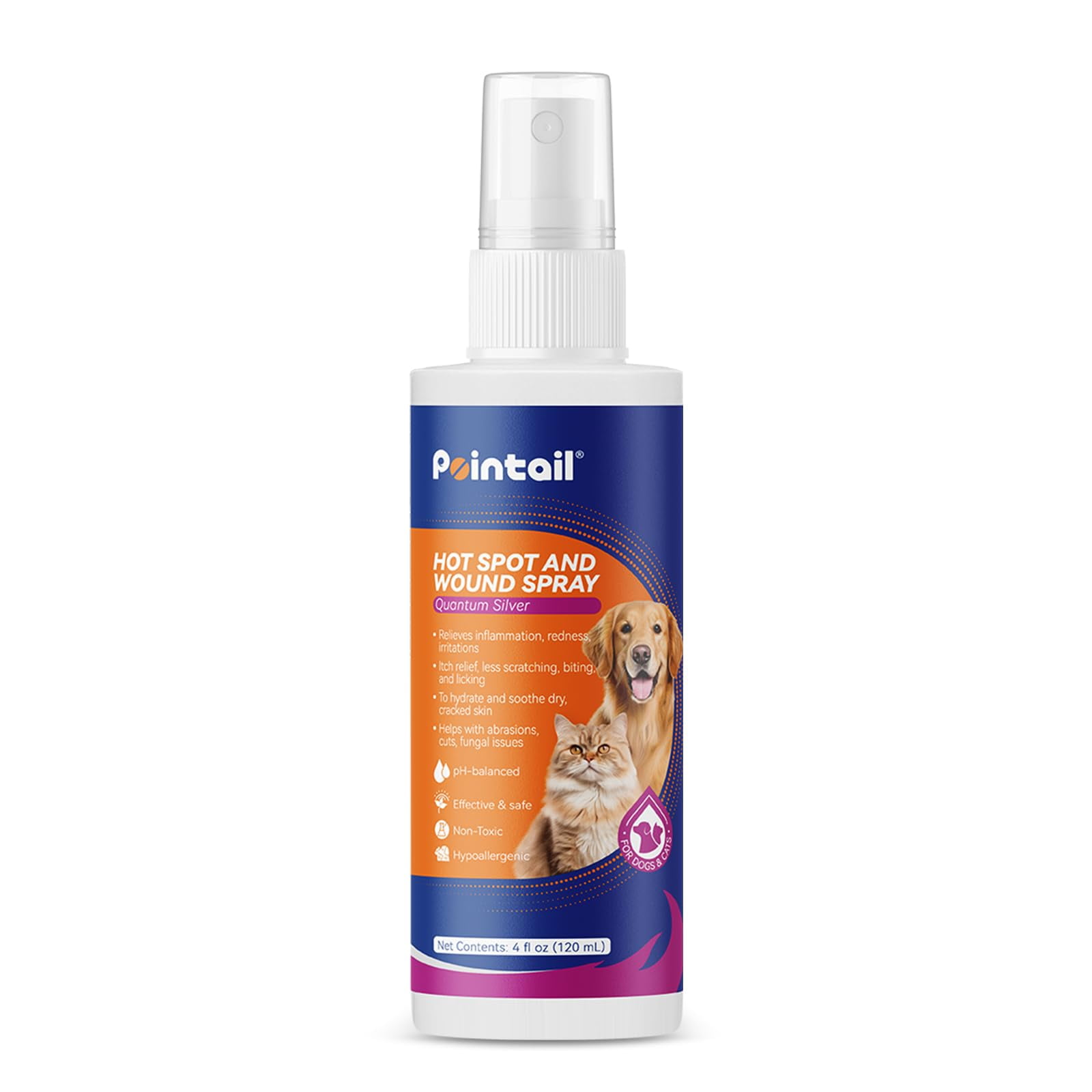 pointail Hot Spot Spray for Dogs & Cats, Dog Wound Care Spray, Hot Spot