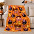 thumbnail image 1 of pointed-hat character Hat Cats With confection illustrations And Moons, Soft Flannel Blanket, Playful autumn celebration Cartoon Home Decor for Bedroom and Living Room, Housewarming Gift, 1 of 7