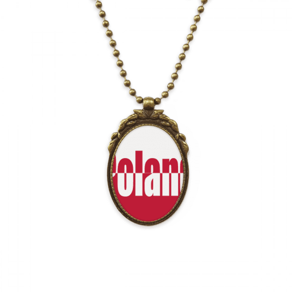 poland country flag name antique necklace vintage bead pendant keychain