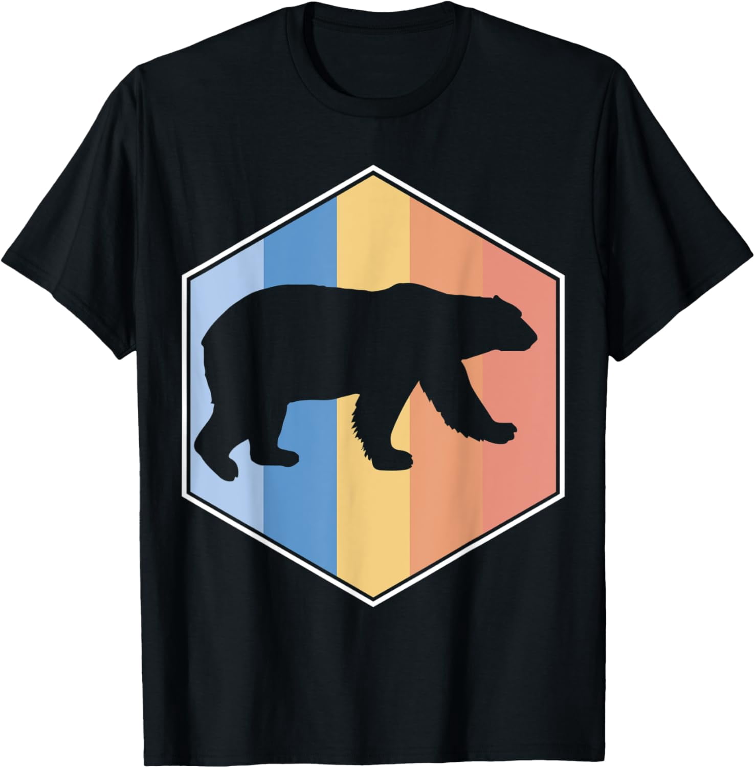 Polygonal Polar Bear Graphic T-Shirt