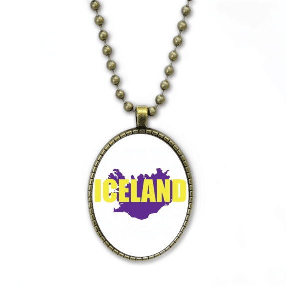 polar light map iceland eu necklace vintage chain bead pendant jewelry collection