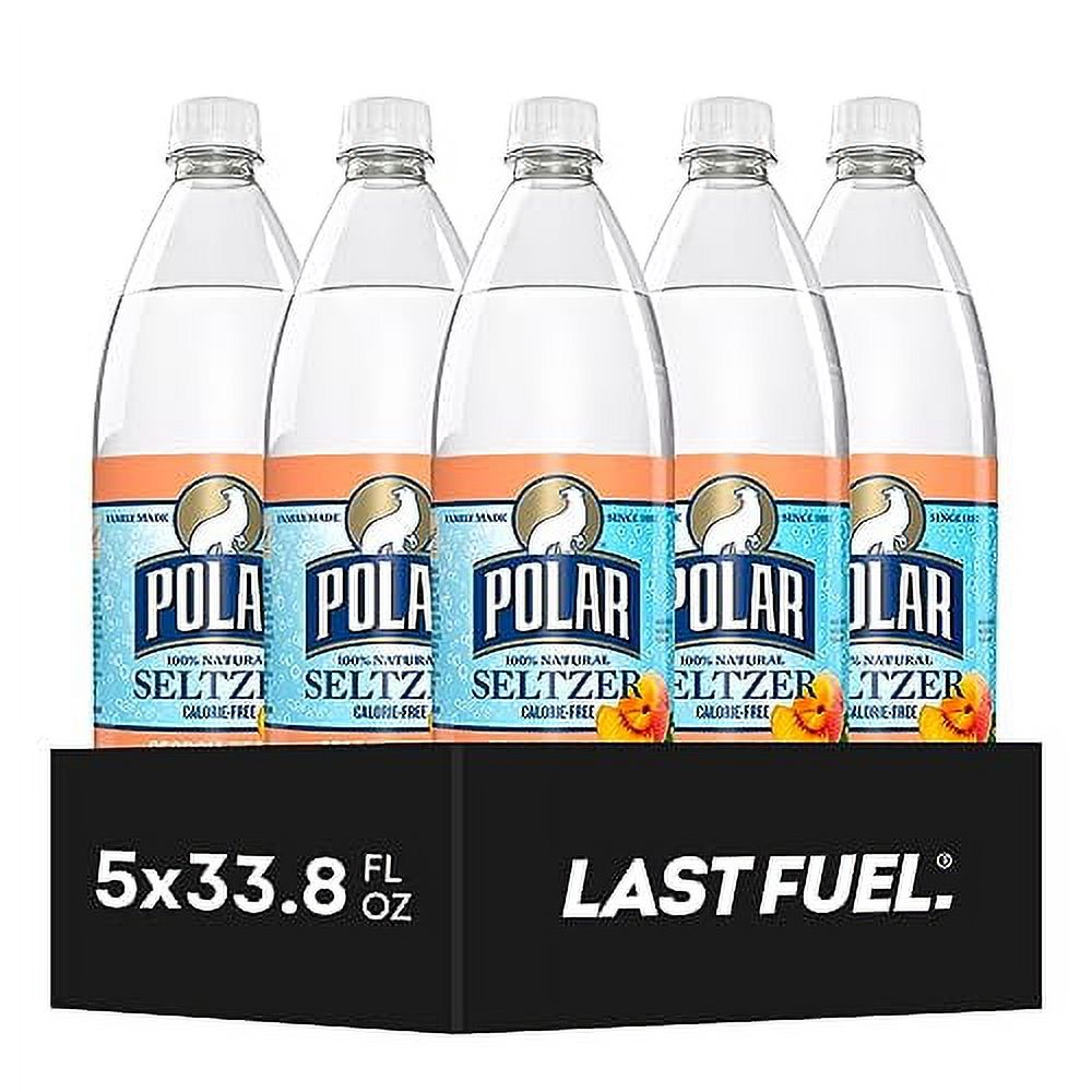 polar seltzer water, peach, zero calories, zero sugar, 1l fl oz