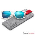 thumbnail image 1 of polarspex polarized unisex 80's retro classic trendy stylish sunglasses, gloss white | ice blue, one size, 1 of 6