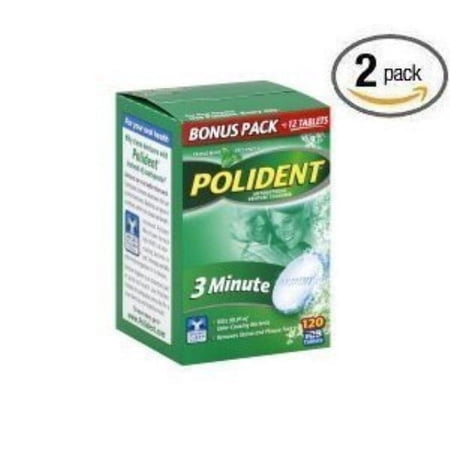 polident antibacterial 3 min denture cleanser 120 tabletsper box (pack of 2)