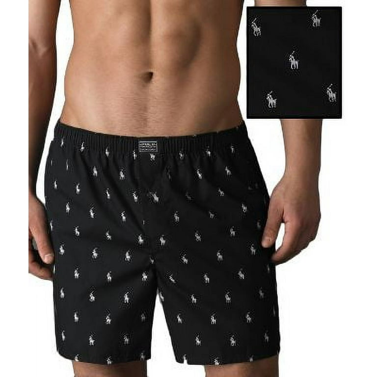 polo ralph lauren men s all over pony player woven boxer black medium Walmart