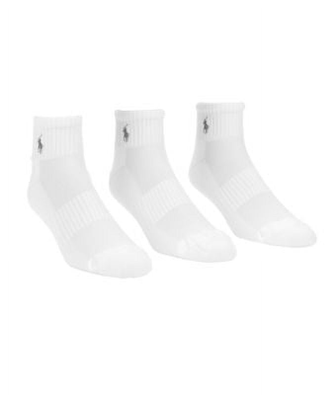 polo ralph lauren tech athletic quarter socks 3-pack, one size, white ...