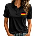 thumbnail image 1 of polo shirts for women Short Sleeve Lapel button down Pattern Print Womens Golf Polo Fit Polo Graphic Shirts Athletic Tops for Women Golf Shirts for Women Summer Tops Black L, 1 of 5