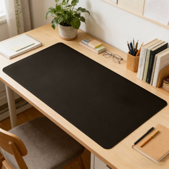polyurethane Leather Desk pad for Writing, Non-slide Waterproof Desk Pad for Computer, Large critter Pad for Office Home, Student Homework Desk Blotter, 19.6 x 39.3 in