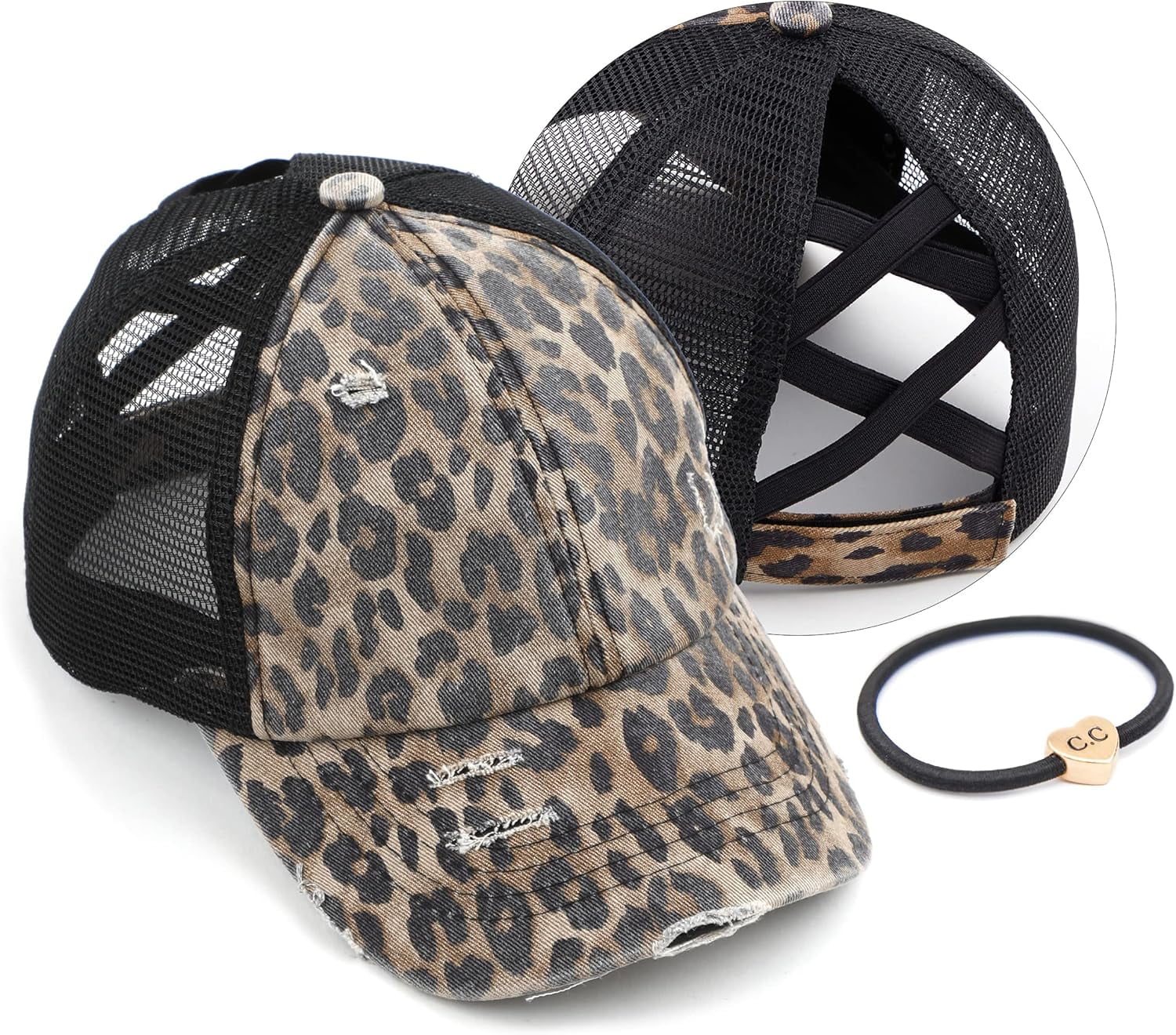 ponycap messy high bun ponytail adjustable glitter mesh 