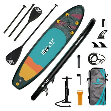 LNOW 10'6 Inflatable Stand Up Paddle Board  6' Thick SUP Paddle Board with Paddleboard Accessories Triple Action Pump