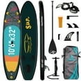 thumbnail image 1 of LNOW 10.6'x32" Super Wide Inflatable Stand up Paddle Board (SUP) Kit – Premium SUP with Pump, Paddle, Backpack – 6" Thick, 400lbs Capacity – for Lakes, Oceans, Yoga, Fishing – Lightweight & Portable, 1 of 12