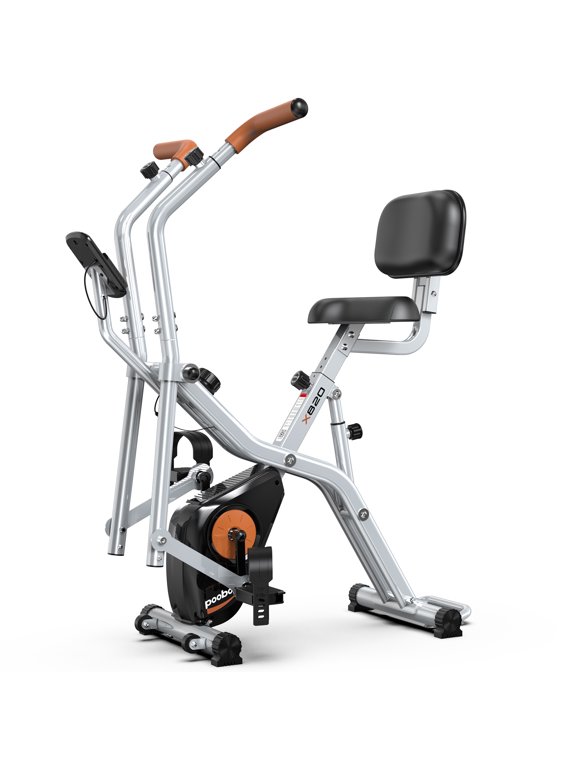 Magnetic Exercise Bike for Seniors with Arm Exerciser, Quiet Foldable Cycle for Home