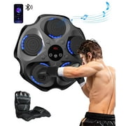 pooboo Music Boxing Machine with Boxing Gloves, Wall Mounted Smart Bluetooth Music Boxing Trainer, Electronic Boxing Target Workout Punching Equipment for Home, Indoor and Gym