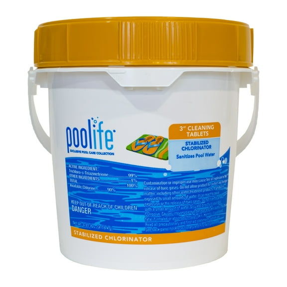 poolife Slow Dissolving Pool Chemicals, 3 Inch Chlorine Tablets, 4.82 lb