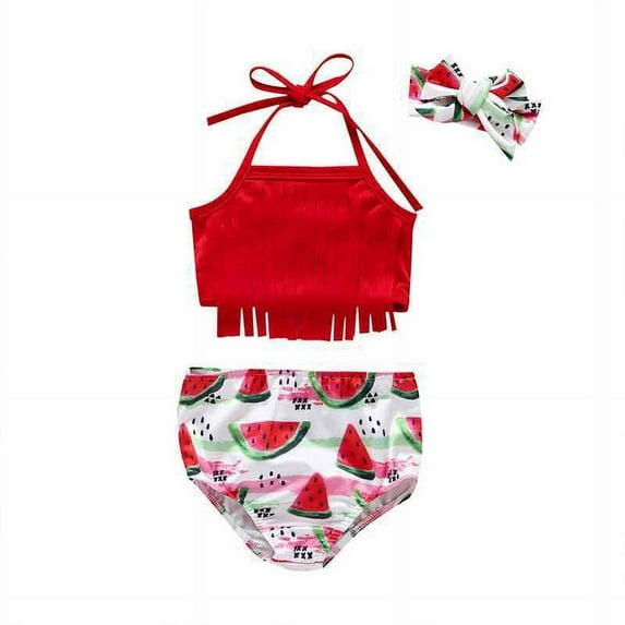 pop seller Children's Baby Girl's T-Shirt+ Shorts+ Headscarf Three-Piece Set