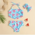 thumbnail image 1 of pop seller Children's Baby Girl's T-Shirt+ Shorts+ Headscarf Three-Piece Set, 1 of 3
