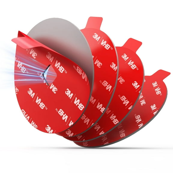 pop-tech 75mm Adhesive Pad Replacement for Suction Cup: 4Pcs 2.95'' Double Sided Sticky Tape for Dash Car Mount - 3M VHB Round Sticker Heat Resistant for Dashboard Windshield Window Cell Phone Holder