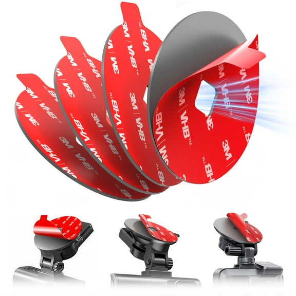 pop-tech Double-Sided Adhesive Sticky Pads for Dash Cam, 4 Pack 2.2" Heat Resistant 3M VHB Circle Mounting Tape, Sticker Pad for Windshield Car Camera Vehicle GPS Dashcam,with Adhesion Promoter