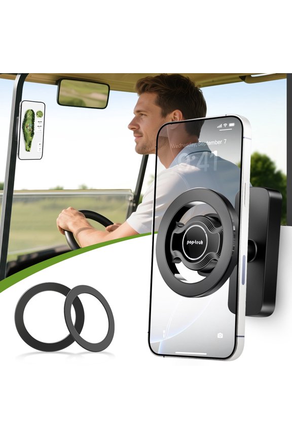 Magnetic Golf Cart Phone Holder for MagSafe, Strong Magnet Phone Mount Compatible with EZGO, Club Car, Yamaha, Icon, Golf Cart Accessories Essential Gift Fits All Smartphones