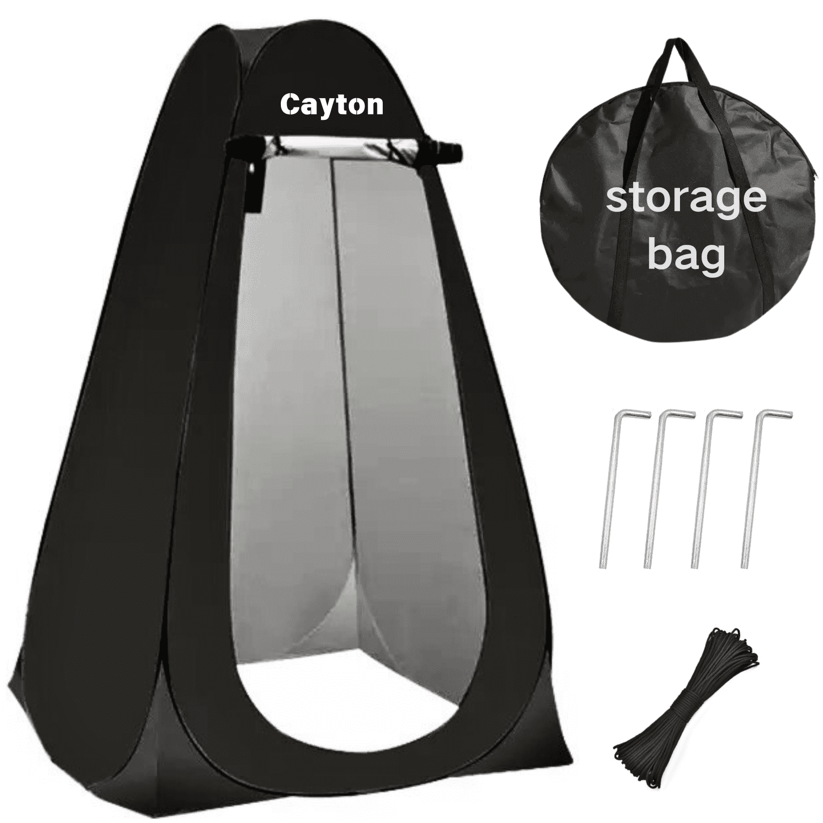Cayton® Portable Pop up Shower Tent,High-end Privacy Changing Tent with Carry Bag,for Camping,Outdoor&indoor, Black