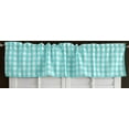 thumbnail image 1 of poplin gingham checkered window valance 58 wide aqua mint, 1 of 2