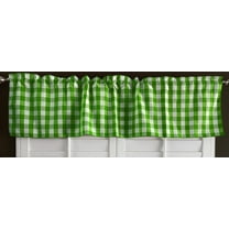 poplin gingham checkered window valance 58 wide lime green