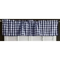 thumbnail image 1 of poplin gingham checkered window valance 58 wide navy, 1 of 2