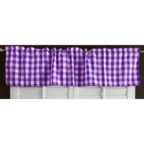 poplin gingham checkered window valance 58 wide purple