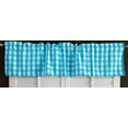thumbnail image 1 of poplin gingham checkered window valance 58 wide turquoise, 1 of 2