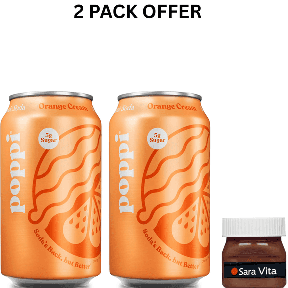 poppi Orange Cream Prebiotic Soda, 12 fl oz, 1 Pack Can