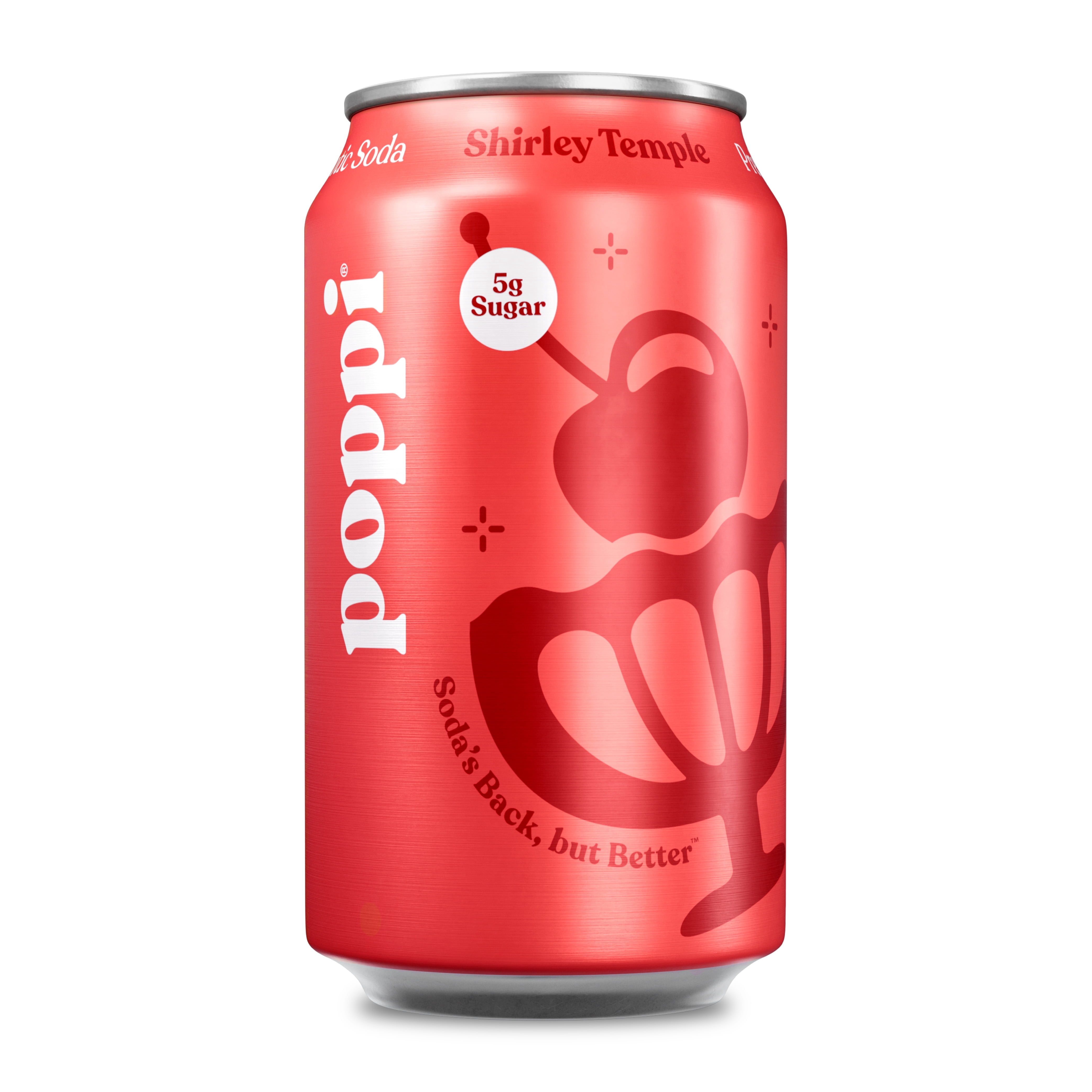 poppi Shirley Temple Prebiotic Soda, 12 fl oz, 1 Pack Can