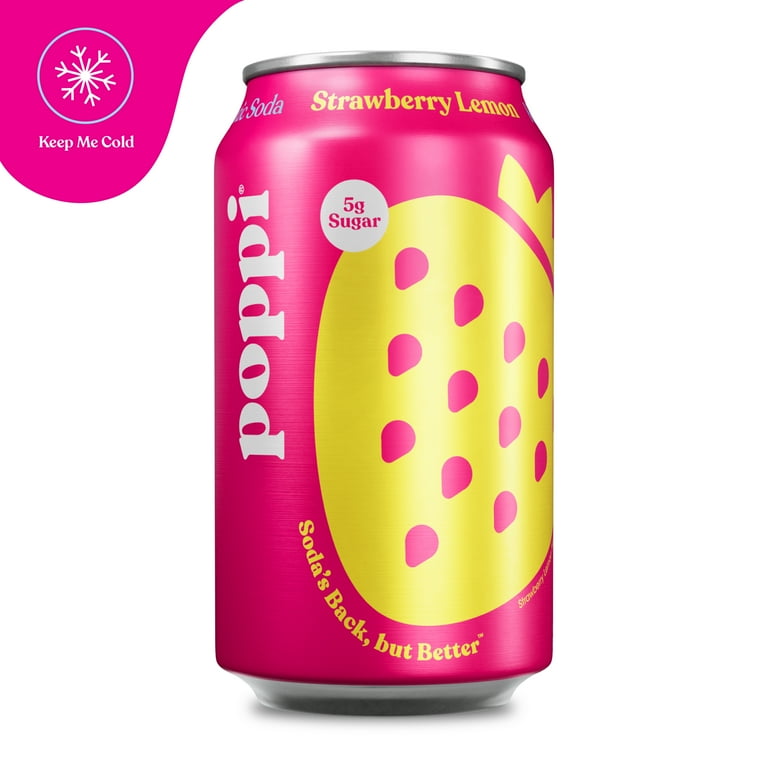 mlstoopidfoodページ poppi Strawberry Lemon Prebiotic Soda Cold, 12 fl oz Can, Single