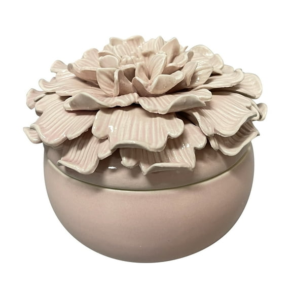 porcelain chrysanthemum box with hand applied petals. 4D