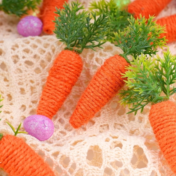 porch decor Easter Artificial Carrot Decorations Woven Texture Carrot Ornaments For Holiday Table & 1pc