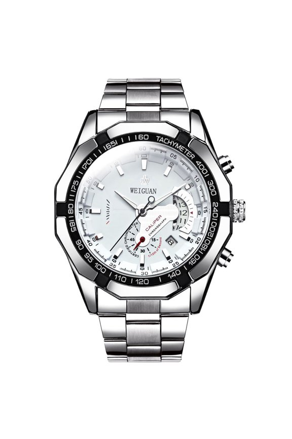 Quartz Watch Date Display Luminous Male Anti Scratch Round Dial Watch for Business