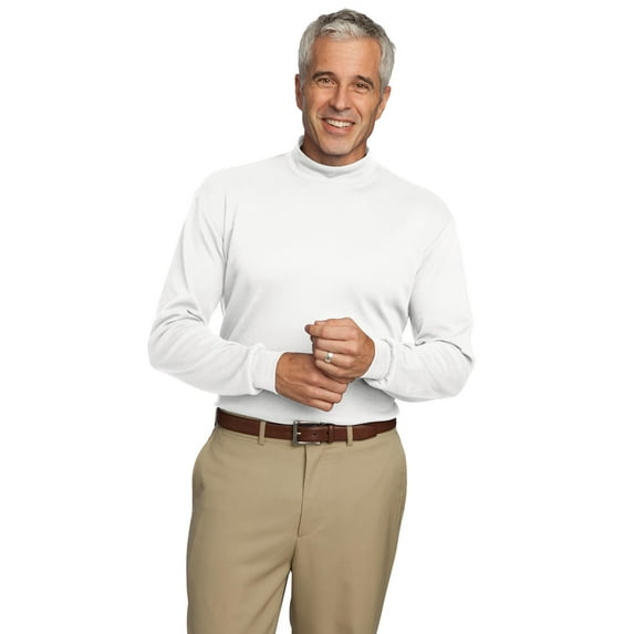 port authority men's perfect knit mock turtleneck t-shirt