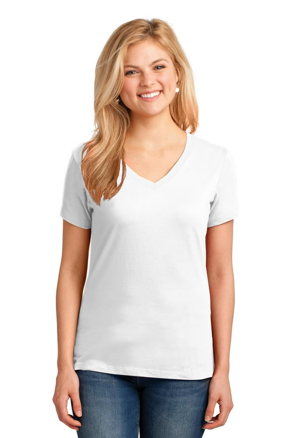 LPC54V Women's 5.4-oz 100% Cotton V-Neck T-Shirt