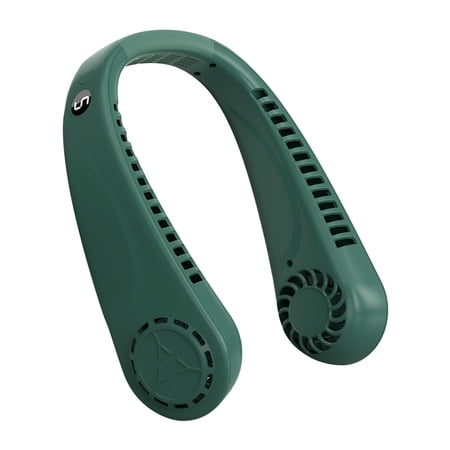 portable hands free bladeless hanging neck fans with screen display and 5 speeds levels, usb rechargeable, 360° cooling wearable personal fan for work travel sport outdoor