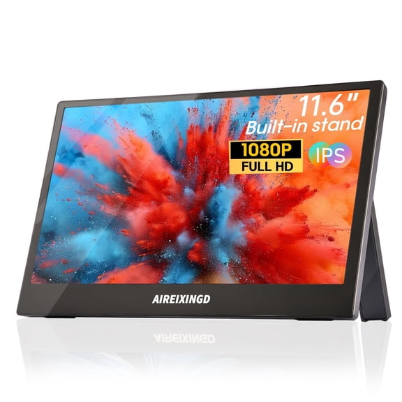 Portable Monitor 11.6" Freestanding Design 1920x1080 FHD IPS LCD Panel Portable Monitor USB Type-C/HDMI Interface Compatible with PS4/PS5/XBOX/Switch/PC/Mac