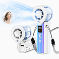 thumbnail image 1 of Portable Handheld Fan, 3000mAh USB Rechargeable Battery, 100 Adjustable Speeds, Up to 19H Cooling, Mini Personal Fan for Travel, Outdoor, Shopping, Makeup, White, 1 of 7