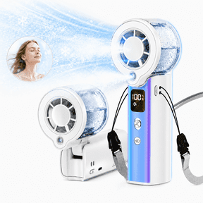 Portable Handheld Fan, 3000mAh USB Rechargeable Battery, 100 Adjustable Speeds, Up to 19H Cooling, Mini Personal Fan for Travel, Outdoor, Shopping, Makeup, White
