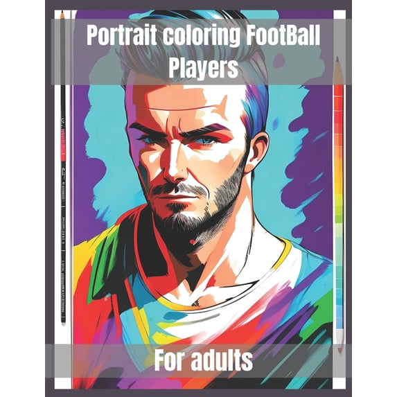 portrait coloring football players : 20 pages with intricate design (Paperback)