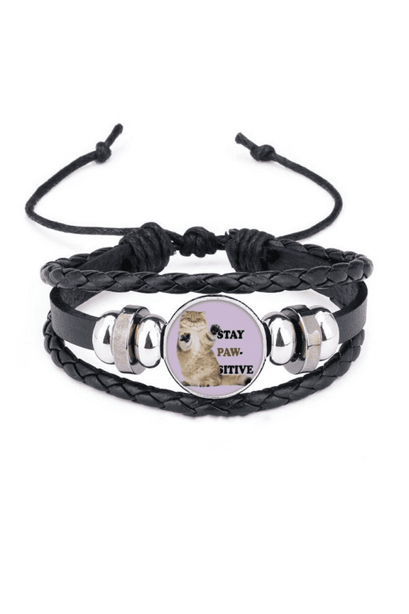 positive emotions animal claws bracelet braided leather woven wristband