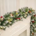 thumbnail image 1 of Qunler 9ft Outdoor Pre-Lit Christmas Garland with Lights & Timer for Fireplace Mantel Indoor Outdoor Christmas Decoration, 8 Modes, Battery Operated, Green, 1 of 10
