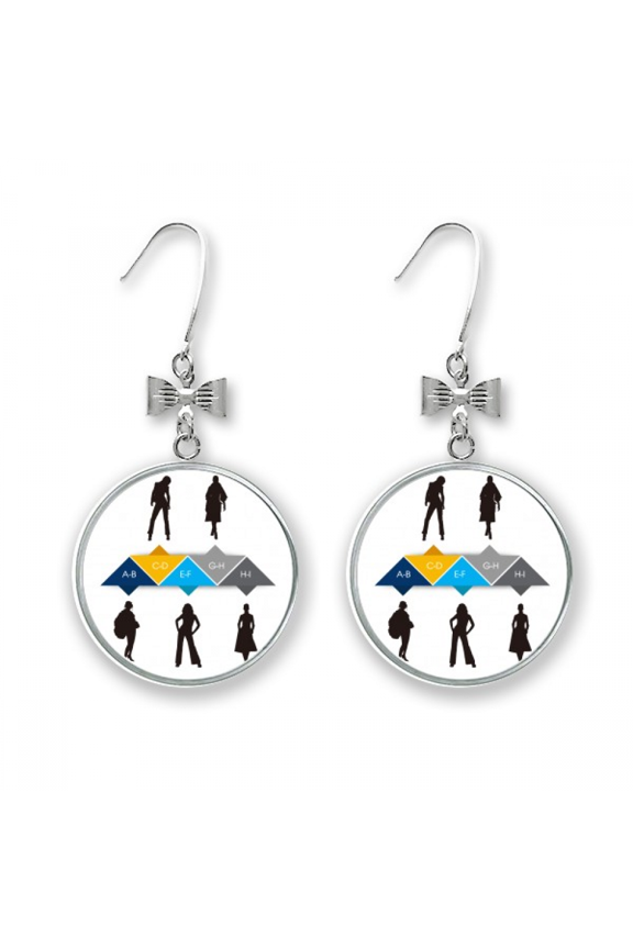 posture selection outline models bow earrings drop stud pierced hook