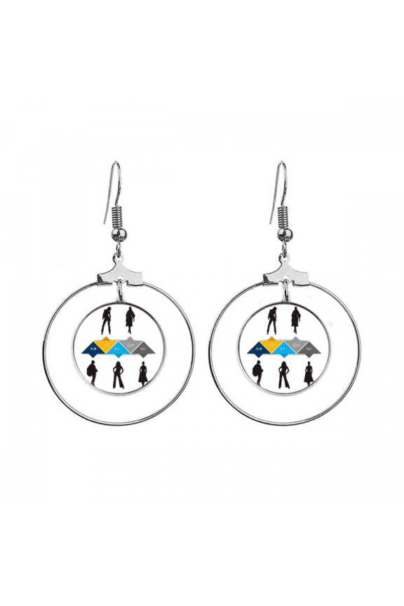 posture selection outline models earrings dangle hoop jewelry drop circle