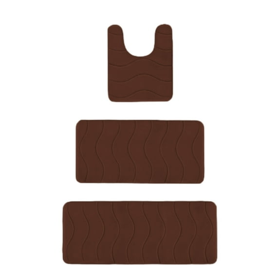 potrochi 3 Piece Bathroom Rugs Bath Mat Set, Memory Foam Bath Mats for Bathroom - Non-Slip, Rubber Backing Bath Rugs, Washable Bathroom Rug Mats - Dries Quickly, Bathroom Rug Set