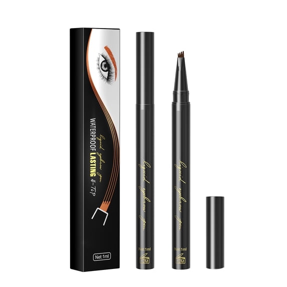 potrochi 4-Tip Microblading Eyebrow Pen, Waterproof Microblading Eyebrow Pencil, 4 Tip Precise Eyebrow Makeup Pen for Women to Effortlessly Create Natural Hair-Like Strokes (D)