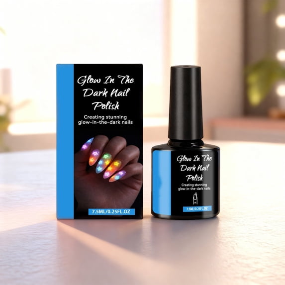potrochi Beauty and Personal Care for Women, Glowly In The Dark Nail Polish Vibrants Colors Perfects For Everyday Wear And Parties 7.5ml, Blue